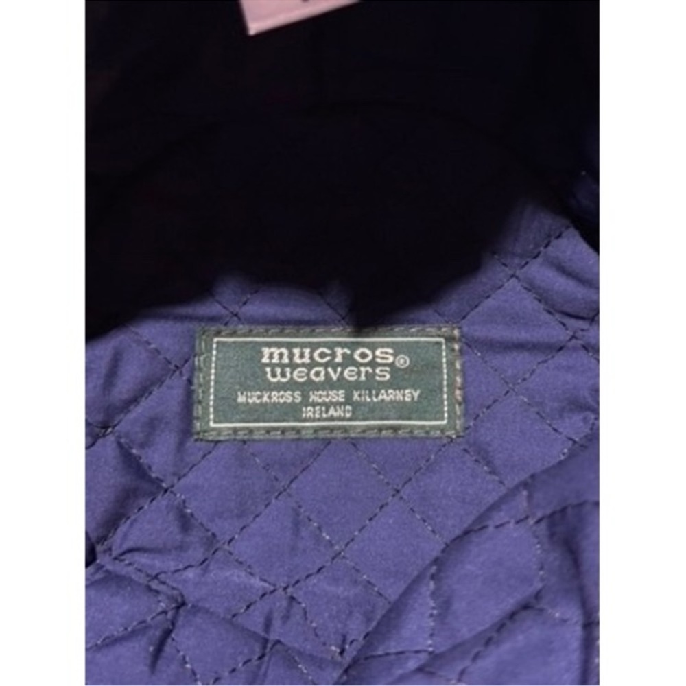 Plaid Wool Blend Bucket Hat in Green and Purple - Picture 7 of 9